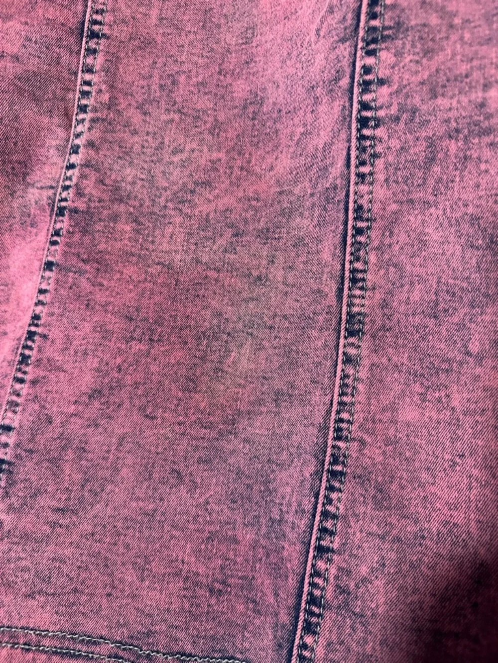 Totally ‘80s! Pink Acid-Wash Denim Skirt - Picture 2 of 5
